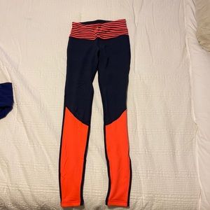 Lululemon Butter Soft Leggings. Size 6. Navy and orange.